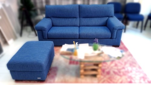 Divano tessuto blu - divano, tre